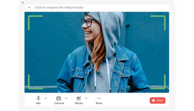Visla social media animation tool allows seamless recording of screen, self, or both, ensuring instant readiness for editing.